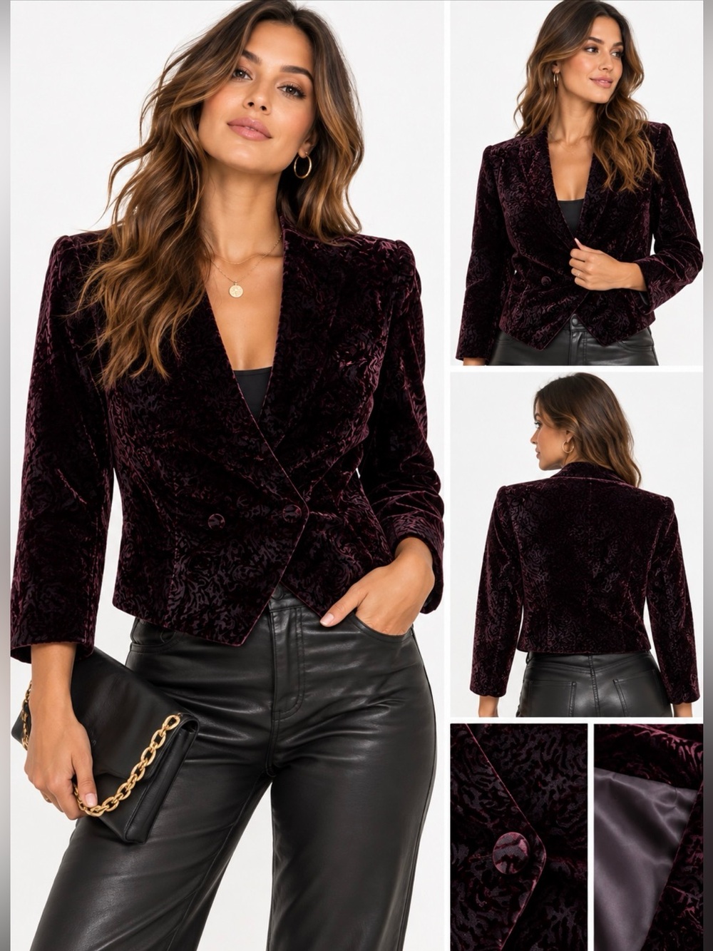 Velvet Vintage Jacket by Jean Daniel Première in Deep Plum Burgundy